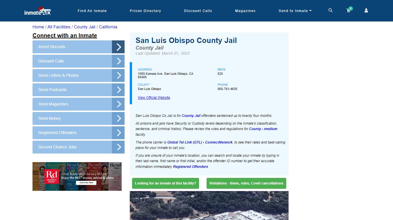 San Luis Obispo County Jail - Inmate Locator - San Luis Obispo, CA